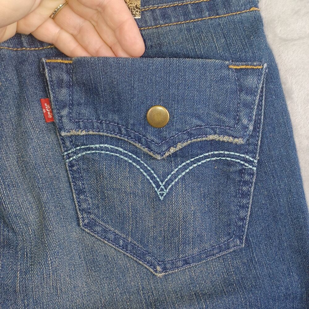 Vintage Levi's Jeans Denim Skimmer Shorts Women Size 3 Cutoff Lowrise Button Fly - Picture 10 of 16